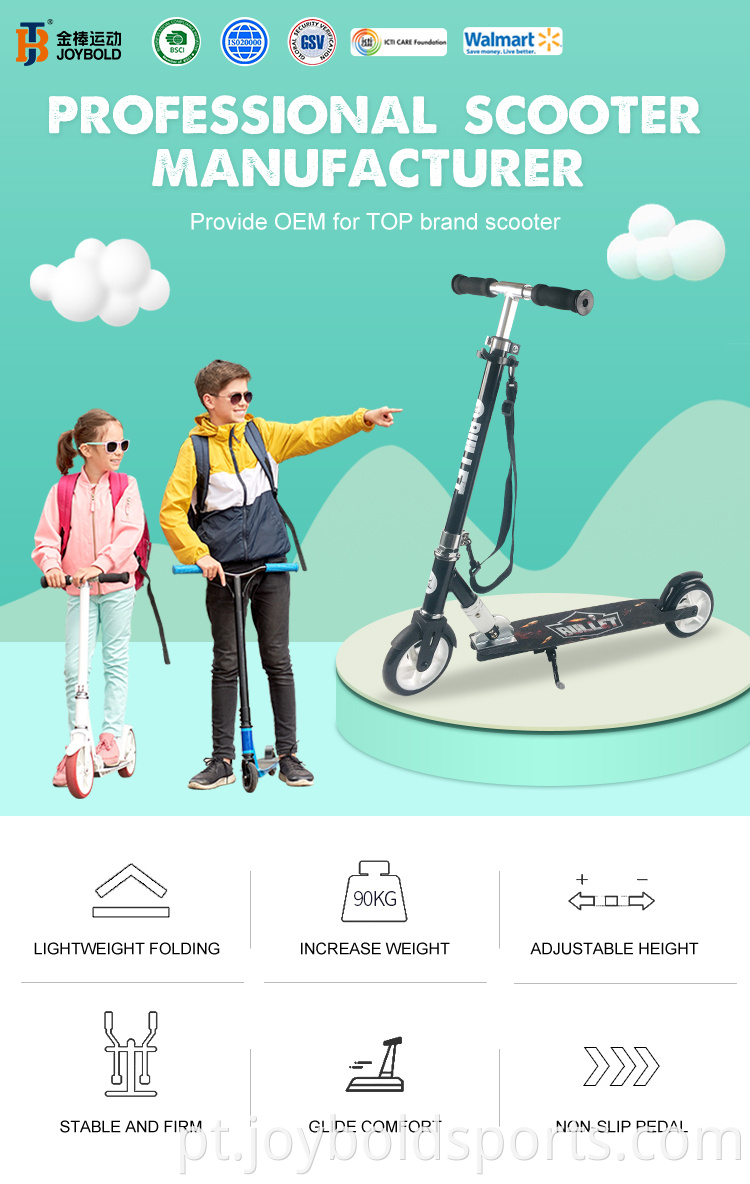 Scooter adulto de duas rodas / scooter adulto de alta qualidade de placa plana para crianças planas